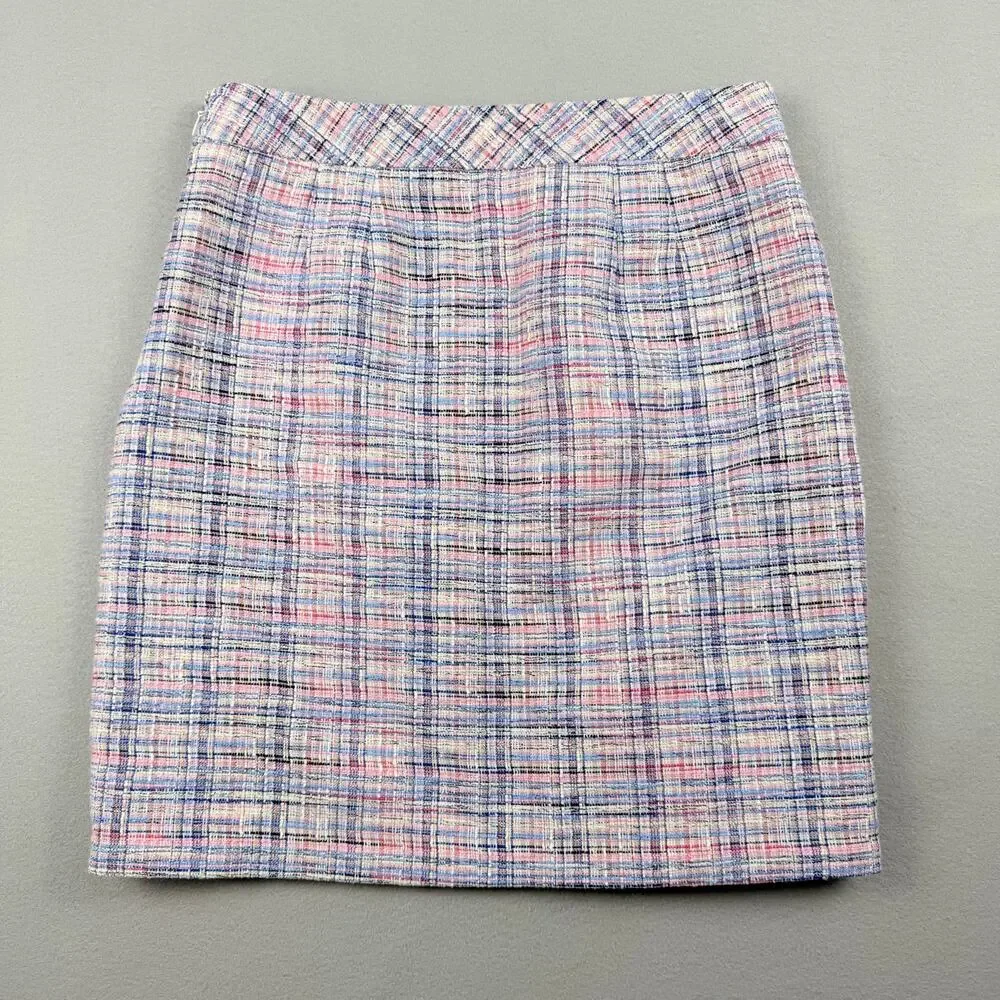 Talbots Pastel Tweed Mini Skirt Size 6 Lined Career